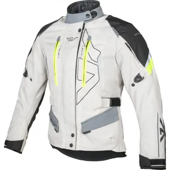 Moto bunda Bunda Teressa II, AYRTON, dámská (krémová/žlutá fluo/šedá/černá) 2026 2XL