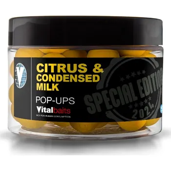 Boilies Vitalbaits Pop-Up Citrus & Condensed Milk Yellow 50g 18mm