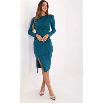 Dámské šaty Společenské šaty s puntíky Italy Fashion modrozelené EU velikost: Univerzální