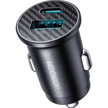Joyroom JR-CCN16 Mini nabíječka do auta USB-A + USB-C PD / 15W / černá