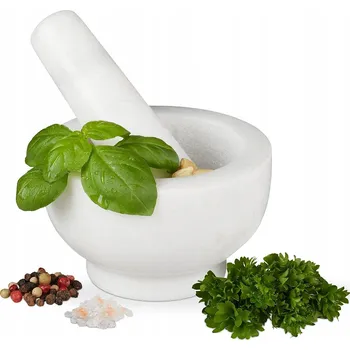 Hmoždíř Moździerz Kuchenny z Tłuczkiem Ceramiczny Velký keramický hmoždíř s paličkou