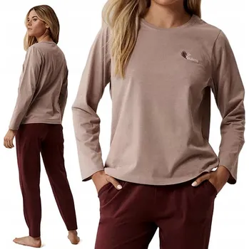 Dámské pyžamo ATLANTIC NLP-498 Dámské teplákové pyžamo, domácí souprava 100% Bavlna - XXL