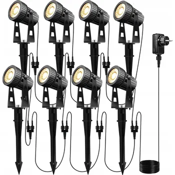 Venkovní osvětlení LED REFLEKTOR ZAHRADNÍ LAMPA VENKOVNÍ OSVĚTLENÍ VODĚODOLNÁ SADA X8