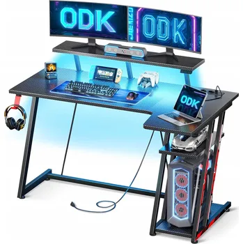 Psací stůl ROHOVÝ PSACÍ STŮL VE TVARU L, STOLEK POD POČÍTAČ NEBO NOTEBOOK, ELEGANTNÍ A ROBUSTNÍ