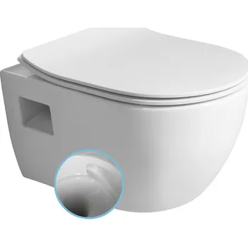 Klozet Bruckner Luna Závěsná WC mísa, Vortex Rimless, 35,5x49cm, bílá, 201.331.4