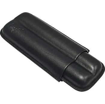 Humidor Pouzdro na 2 doutníky Etue Bako, černé, kožené, 16 cm