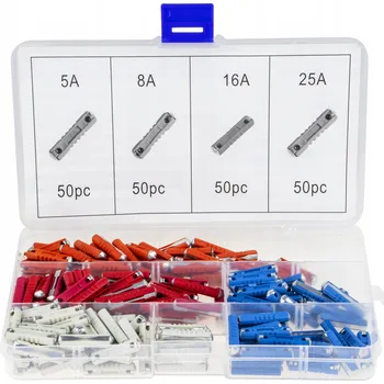 Autopojistky Falcon F01150, Válcové pojistky, sada 200 ks