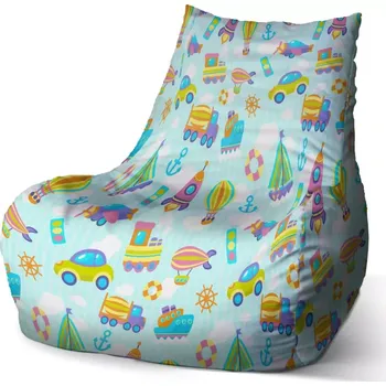 Sedací pytel Sablio Sedací vak Bean Autíčka - 100 x 90 x 45 cm