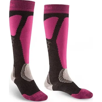 Dámské oblečení Bridgedale Ski Easy On Women’s Graphite / Pink S (35-37 EU)
