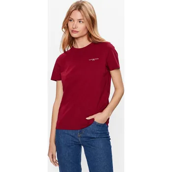 Dámské tričko Tommy Hilfiger dámské vínové tričko 20018369-1993240