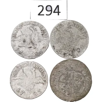 Staré stříbrné mince 4ks Augustus III Sasko a Prusko (Augustus III Sasko a Prusko)