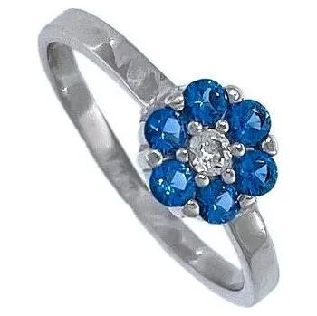 Prsten Stříbrný dětský prsten kytička pomněnka velikost prstenu 46