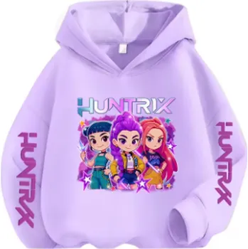 Chlapecký svetr KPop Demon Hunters (Lovkyně démonů) KPop Demon Hunters dětská mikina s potiskem (Huntrix) Barva: fialová (64083), Velikost: 110