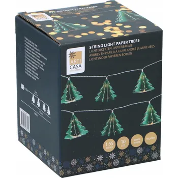 Vánoční dekorace Vánoční řetěz vánoční osvětlení na stromeček papírové stromečky 10 LED na baterie