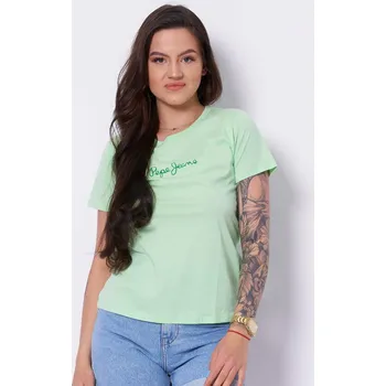 Dámské tričko Pepe Jeans dámské zelené tričko Lorette 20013941-8445866603118