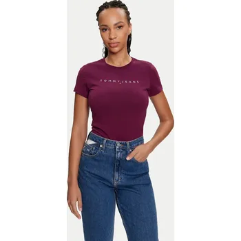 Dámské tričko Tommy Jeans dámské vínové tričko 20006969-8720636754178