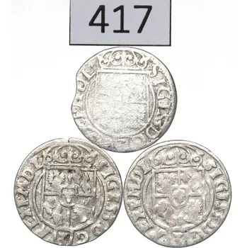 Staré Stříbrné Mince 3ks, Zikmund III Vasa, Rok 1620-23 (Zikmund III, 1620-23)