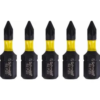 Bit NÁRAZOVÝ BIT PZ0 25mm KŘÍŽOVÝ MAGNETICKÝ HROT SADA BITŮ 5ks SCHMITH