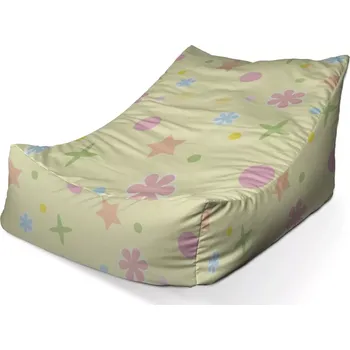 Sedací pytel Sablio Sedací vak Lounge Květiny na žluté - 80 x 95 x 50 cm