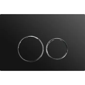 WC sada CERANO - Ovládací tlačítko splachování Prime/Dualo - ABS - černá matná