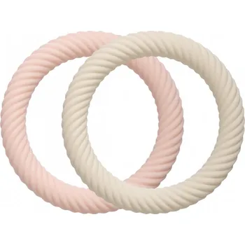 Hračka pro nejmenší A Little Lovely Company - silikonová kousátka - jahody se smetanou, 2 ks (1257)