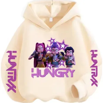 Chlapecký svetr KPop Demon Hunters (Lovkyně démonů) KPop Demon Hunters dětská mikina s potiskem (Huntrix) Barva: khaki (64108), Velikost: 160