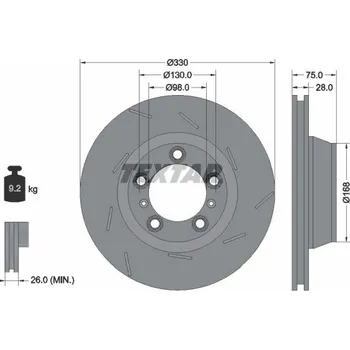 Brzdový kotouč Brzdový kotouč TEXTAR 92220707