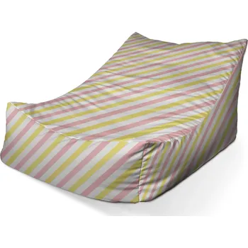 Sedací pytel Sablio Sedací vak Lounge Růžové a žluté pruhy - 80 x 95 x 50 cm