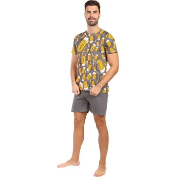 Pánské pyžamo Pánské pyžamo Lonka vícebarevné (Koffing pivo/tmavě šedá velké) XXL Možnost vrácení zboží ZDARMA do 120 dnů!