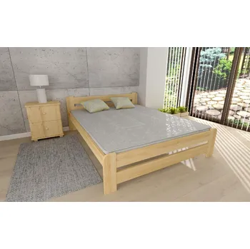 Postel Postel Union z masivu 140 x 200 cm + matrace Optimal 15cm + rošt ZDARMA