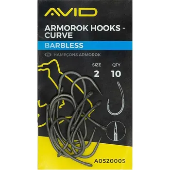 Rybářský háček AVID Háček Armorok Curve Barbless Velikost 2 10ks
