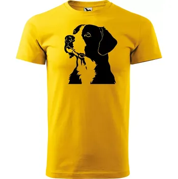 Pánské tričko Sablio Tričko s potiskem Psí pohled - žluté S