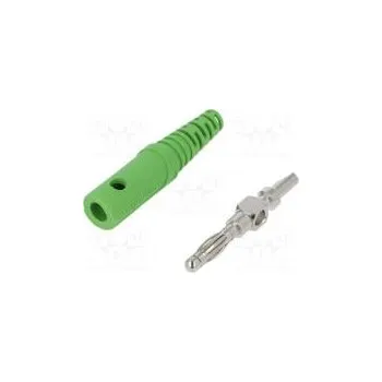 Elektrická zásuvka Zástrčka banánek 4mm 32A 33VAC 70VDC zelená Max.prům.kab 4mm