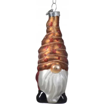 Vánoční dekorace Zdobená Vánoční Koule s skřítkem 11,5 cm 1 ks