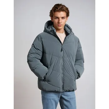 Dámská bunda Sinsay - Prošívaná bunda s kapucí - šedá - 286EU-85X - 286EU-85X-M