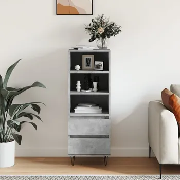 Příborník do zásuvky Nábytek XL Skříň highboard betonově šedá 40 x 36 x 110 cm kompozitní dřevo 831512