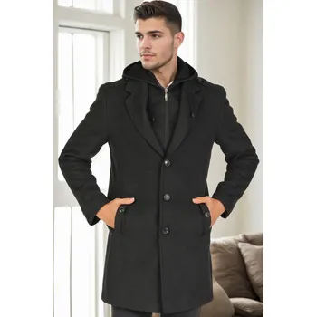 Pánská casual bunda PLT9406 DEWBERRY MEN'S COAT-ANTHRACITE dewberry černá 3453746