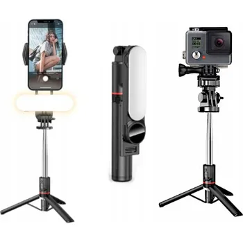 Selfie tyč Selfie tyč MONOPOD WEBSKI držák pro focení s VESTAVĚNOU LED lampou a BT