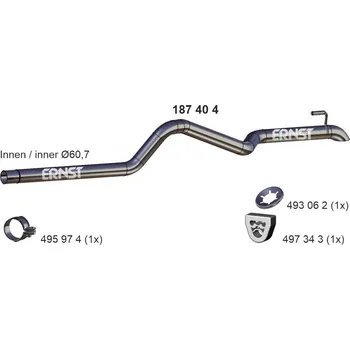 Výfukový systém Výfuková trubka ERNST 187404