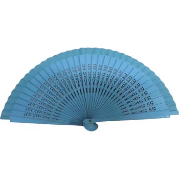 Karnevalový doplněk vyřezávaný vějíř - světle modrý
