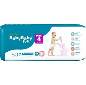 jednorázová plena BabyBaby Soft plenky č. 4 Maxi (7-18 kg) 50 ks