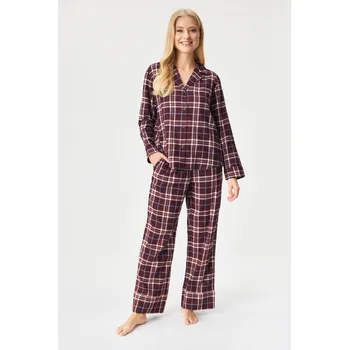 Dámské pyžamo Pyžamo Tommy Hilfiger LS FLNL SET dlouhé