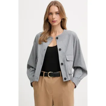 Pánská větrovka Bunda United Colors of Benetton šedá barva, přechodná, 2QIKDN08N 90X, vel. 34