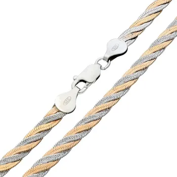 Náramek Goldstore Stříbrný náramek plochý pletený Váha: 4.60 g, Délka: 17 cm