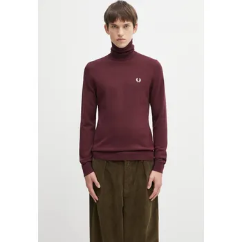 Dámský svetr Svetr s příměsí vlny Fred Perry, L, burgundské, 83X