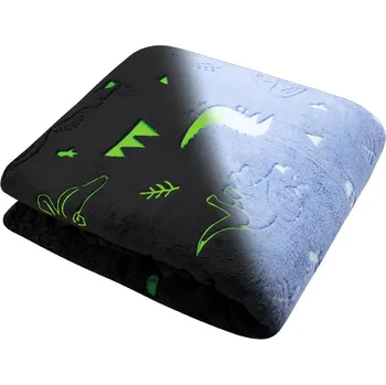 Dětská deka Svítící deka DINO tyrkysová