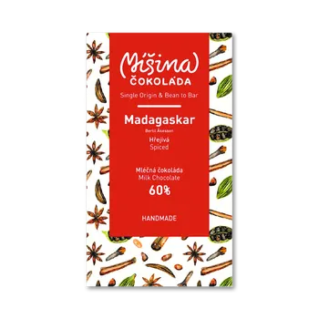 Čokoláda Míšina čokoláda 60% mléčná čokoláda MADAGASKAR HŘEJIVÁ s kořením 50 g