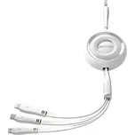 Joyroom S-A40 navíjecí USB kabel 3v1 Apple Lightning / Micro USB / USB-C 1m / 3,5A bílý
