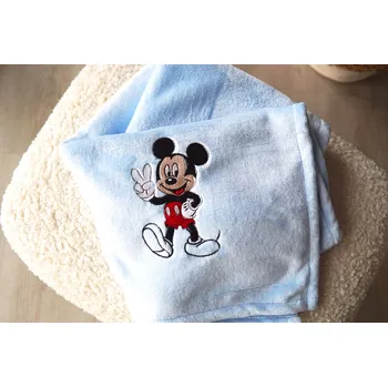 Dětská deka SVITAP sleepwell Deka mikroflanel s výšivkou Mickey Mouse, modrá 75x100cm