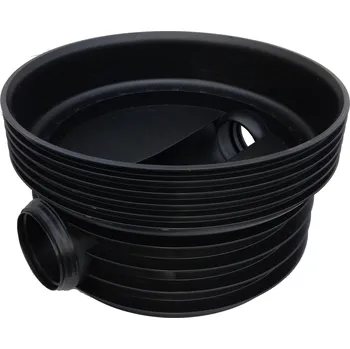 revizní šachta MIDAS Dno šachtové PP 600/400, přímé , bez těsnění , černé
